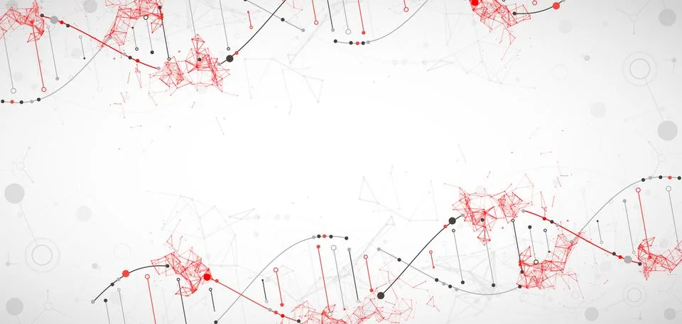 Science template, abstract background with a 3D DNA molecules. Vector illustr Stock Illustration