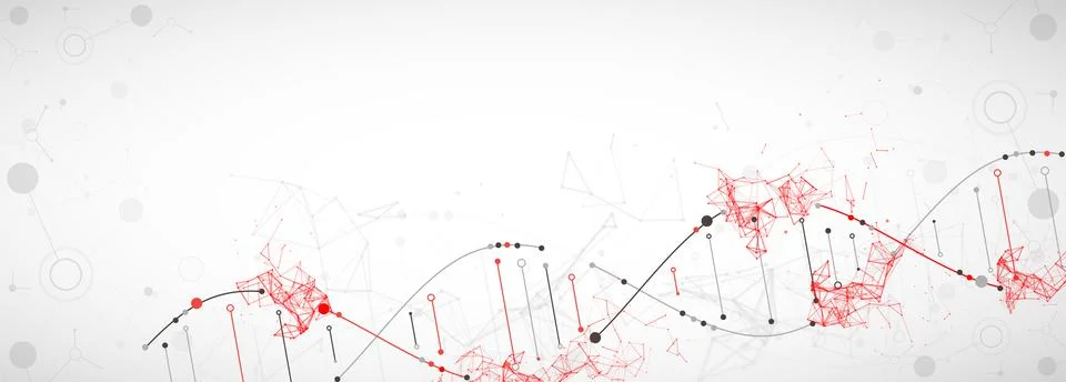 Science template, abstract background with a 3D DNA molecules. Vector illustr Stock Illustration