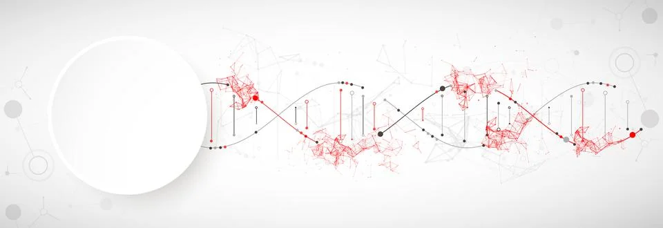 Science template, abstract background with a 3D DNA molecules. Vector illustr Stock Illustration