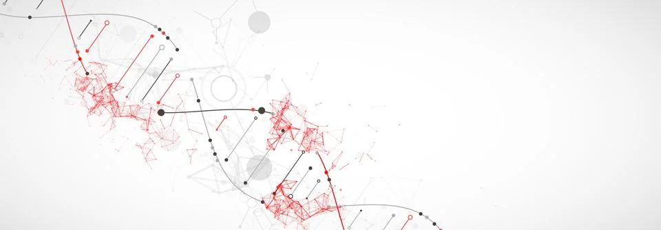 Science template, abstract background with a 3D DNA molecules. Vector illustr Stock Illustration