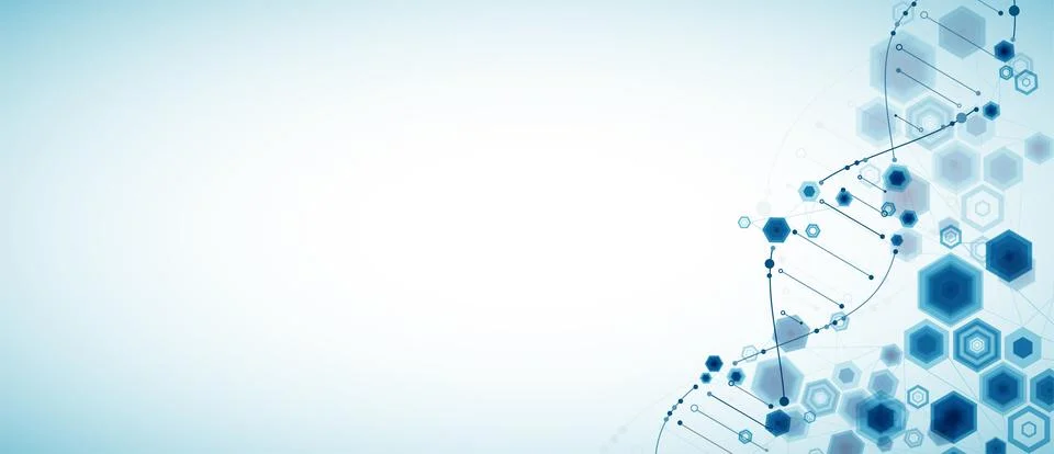 Science template, abstract background with a 3D DNA molecules. Vector illustr 스톡 일러스트