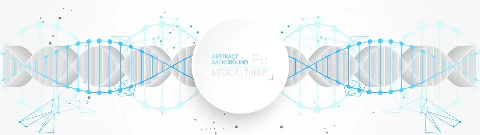 Science template, abstract background with a 3D DNA molecules. Vector illustr Stockillustratie