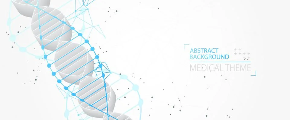 Science template, abstract background with a 3D DNA molecules. Vector illustr Stockillustratie