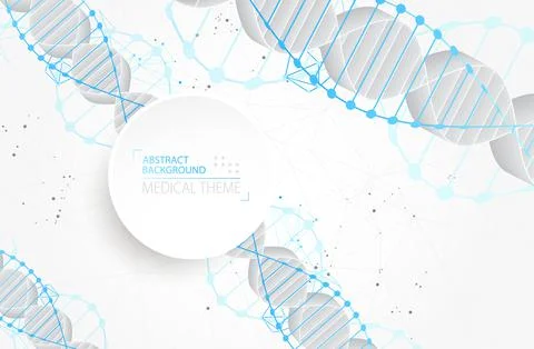 Science template, abstract background with a 3D DNA molecules. Vector illustr Stock Illustration