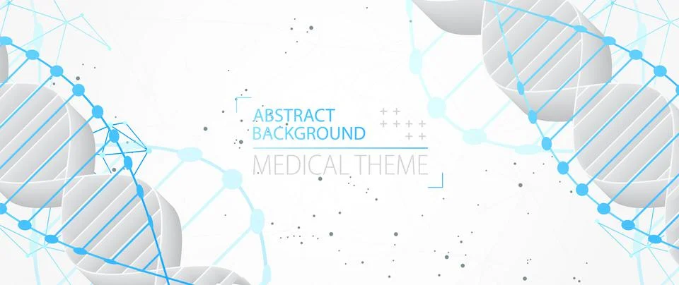 Science template, abstract background with a 3D DNA molecules. Vector illustr イラスト素材