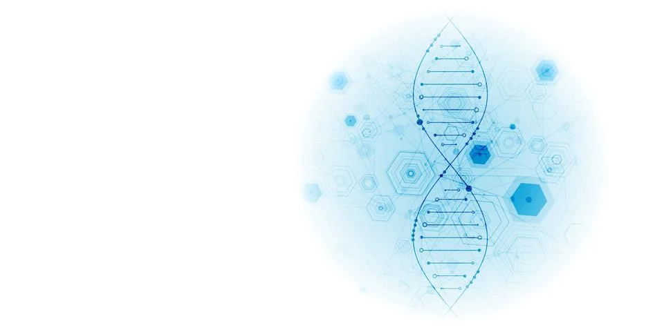 Science template, abstract background with a DNA molecules. Vector illustrati Illustrazione stock