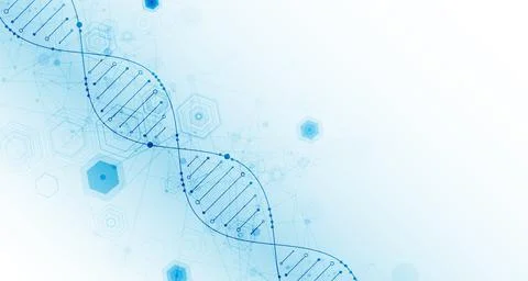 Science template, abstract background with a DNA molecules. Vector illustrati イラスト素材