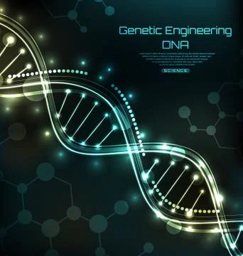 Science Template, Wallpaper or Background with a DNA Molecules Stock Illustration
