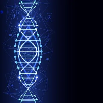 Science template, wallpaper or banner with a DNA molecules. 스톡 일러스트
