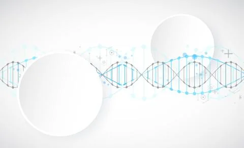 Science template, wallpaper or banner with a DNA molecules. Stock Illustration