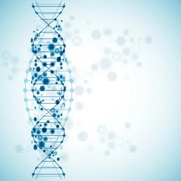Science template, wallpaper or banner with a DNA molecules. Stock Illustration