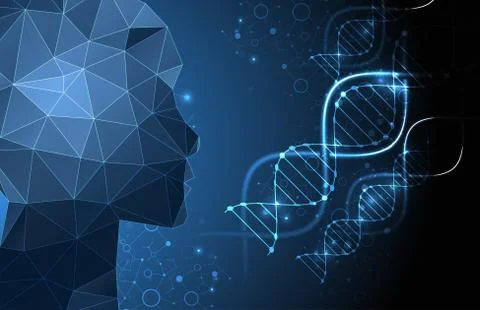 Science template, wallpaper or banner with a DNA molecules. Stock Illustration