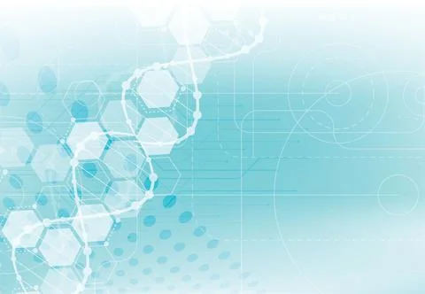 Science template, wallpaper or banner with a DNA molecules. Stock Illustration