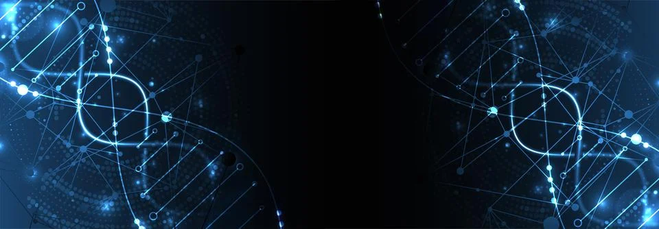 Science template, wallpaper or banner with a DNA molecules. Vector illustrati Stock Illustration