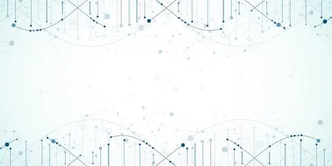 Science template, wallpaper or banner with a DNA molecules. Vector illustrati Illustrazione stock
