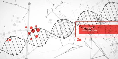 Science template, wallpaper or banner with a DNA molecules. Vector illustrati イラスト素材