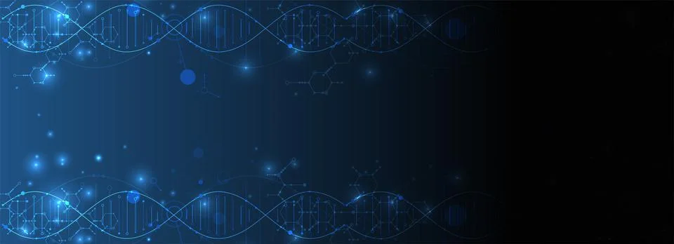 Science template, wallpaper or banner with a DNA molecules. Vector illustrati Stock Illustration