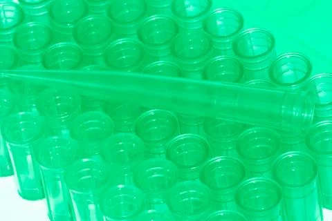 Science test pipette tips Stock Photos