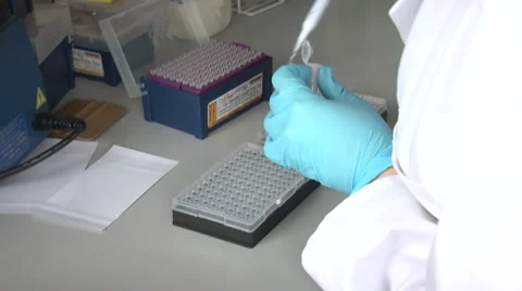 Science Testing Pipette fluid hands Stock Footage 47720368