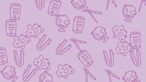 Science Themed Doodle Pattern Background for Education and Learning. Stock Footage 321856134
