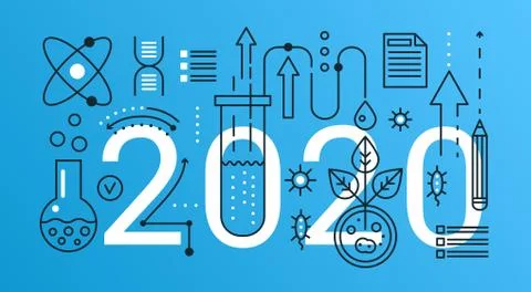 Science thin line vector illustration for website interface design, research Stock Illustration