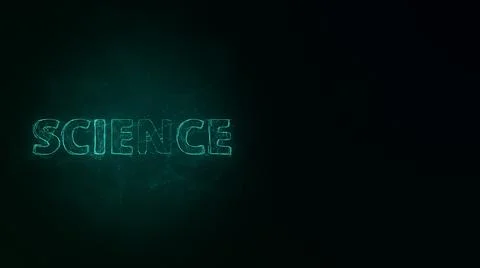 Science title with plexus effect. Connected lines with dots. Lines title plexus Illustrazione stock