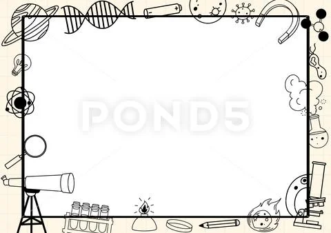 Science Tools Object and Learning Sign Element Border Frame Template ...