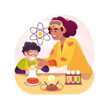 Science tutor isolated cartoon vector illustration. Stock Illustration