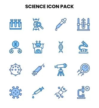 Science Two Colour Icons Pack Stock Illustration
