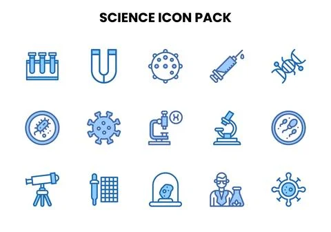 Science Two Colour Scalable Icons Pack Stock Illustration