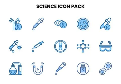 Science Two Colour Scalable Icons Pack Stock Illustration