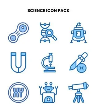 Science Two Colour Set Icons Pack イラスト素材