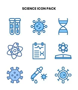 Science Two Colour Set Icons Pack 스톡 일러스트