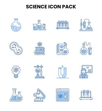Science Two Colour Vector Icons Pack イラスト素材