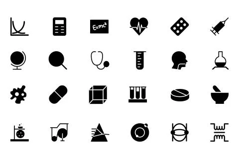 Science Vector Icons Pack Stock Illustration