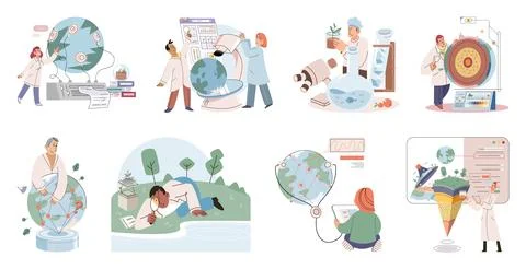 Science. Vector illustration. Experiments are conducted to validate scientifi Stock Illustration
