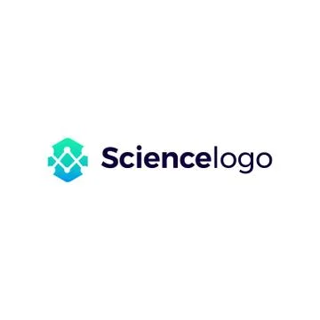 Science Vector Logo Connected Atoms Stock Illustration