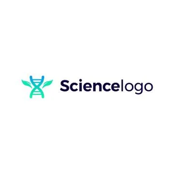 Science Vector Logo DNA With Leaves. Stock Illustration