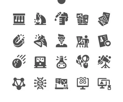 Science Well-crafted Pixel Perfect Vector Solid Icons Stockillustratie