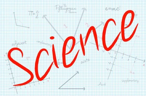 Science Word With Mathematics Background 库存插图