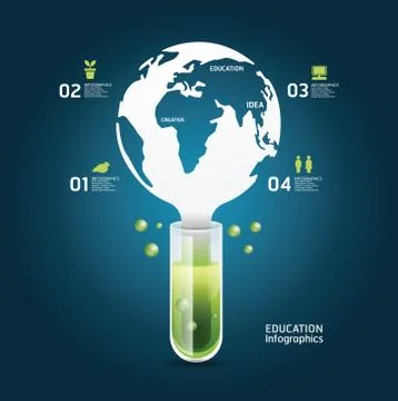 Science world concept design  template / can be used for infographics /graphi Stock Illustration