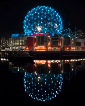 Science World reflection in night Stock Photos
