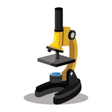 Science yellow microscope vector illustration on white background Science ... Foto stock