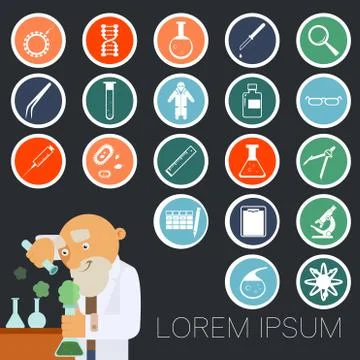 Sciense icons collection Stock Illustration