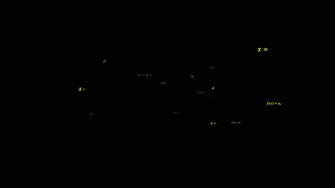 Scientific 3d background with physical and mathematical task solutions, formulas Stock Footage 95505184