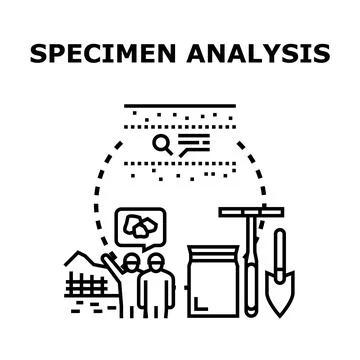 Scientific analysis of soil and rock specimens Stock Illustration