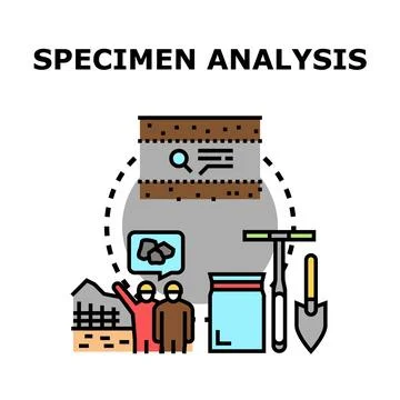 Scientific analysis of soil and rock specimens Stock Illustration