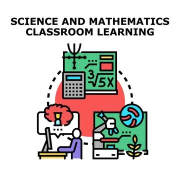 Scientific and mathematical classroom learning and education concept Stock Illustration