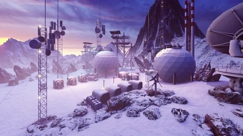 Scientific and residential complex located on the planet Video stock 245912886