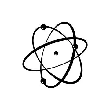 Scientific atom orbit cartoon vector illustration Stock Illustration